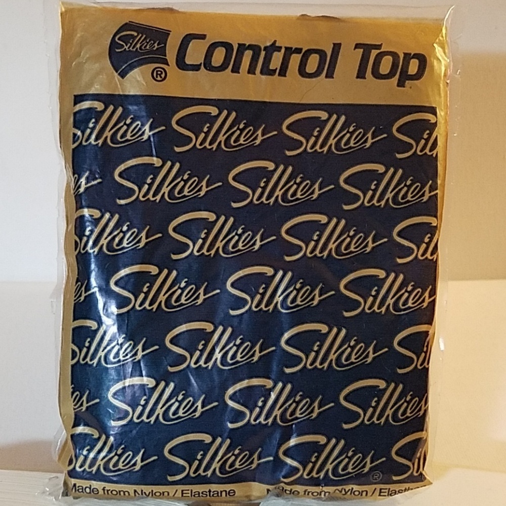 Vintage Silkies Control Top Barely Black Queen